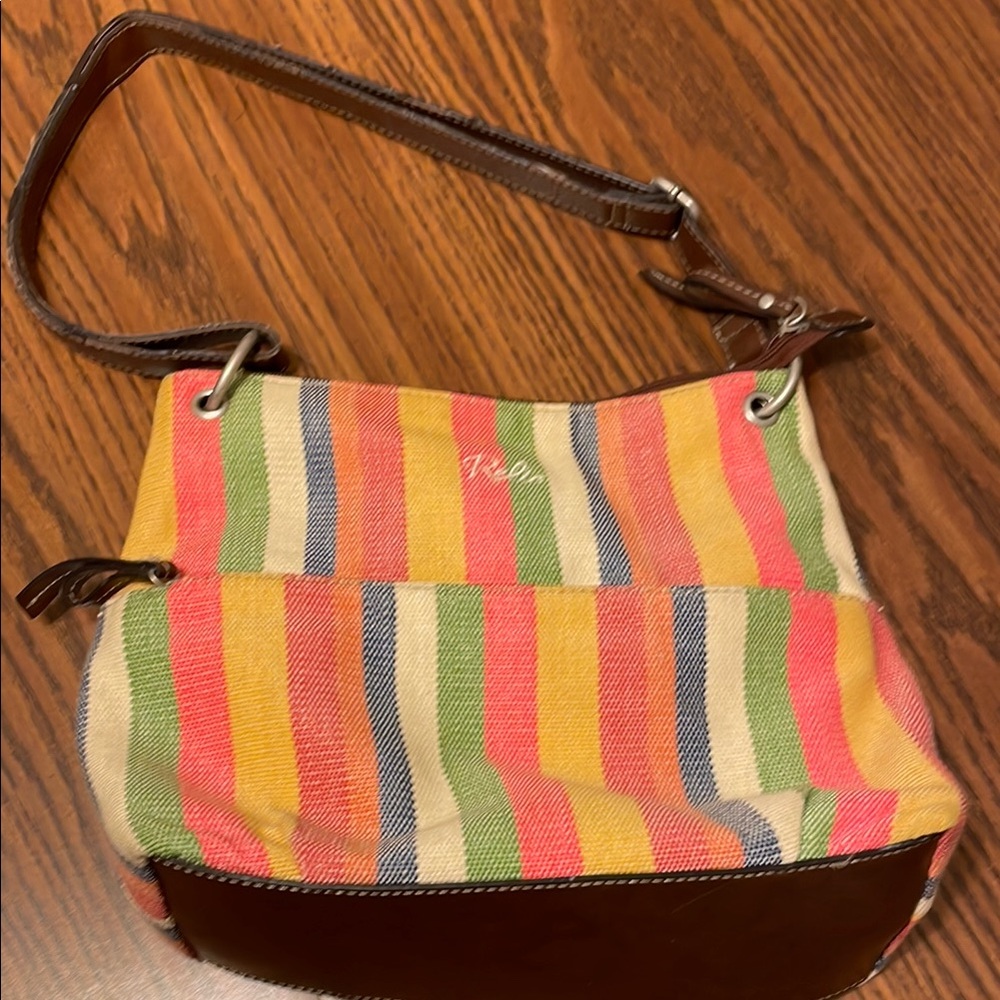 Relic Red and Yellow Shoulder Bag with Casual Slouchy Shape